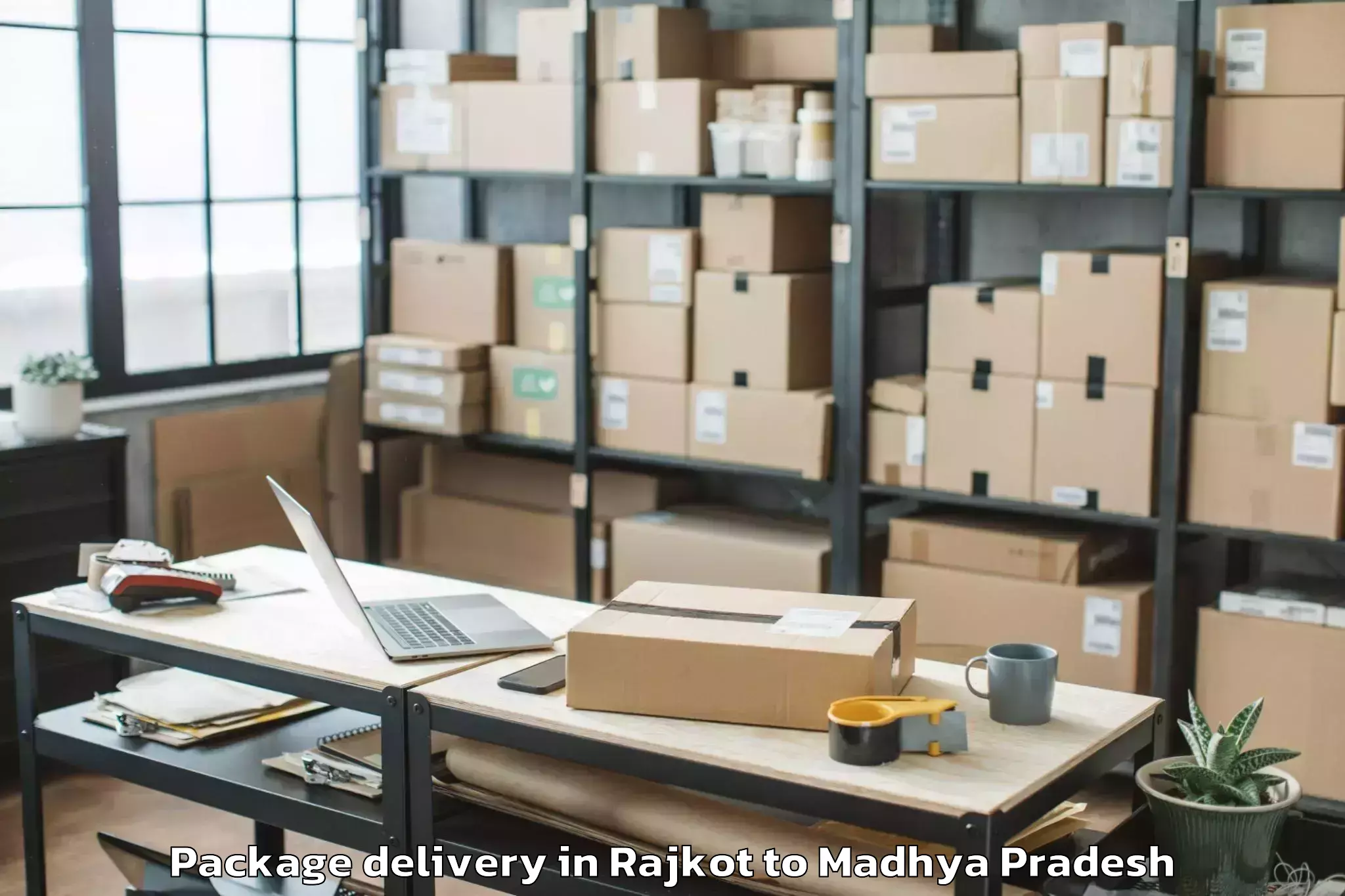 Book Rajkot to Ghugri Package Delivery Online